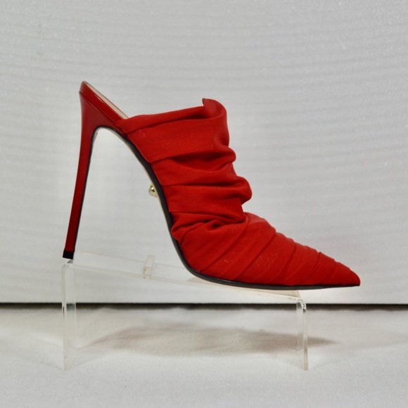 Alevi Milano Net Red Fabric Mules 110 Size EU 41 - Picture 11 of 12